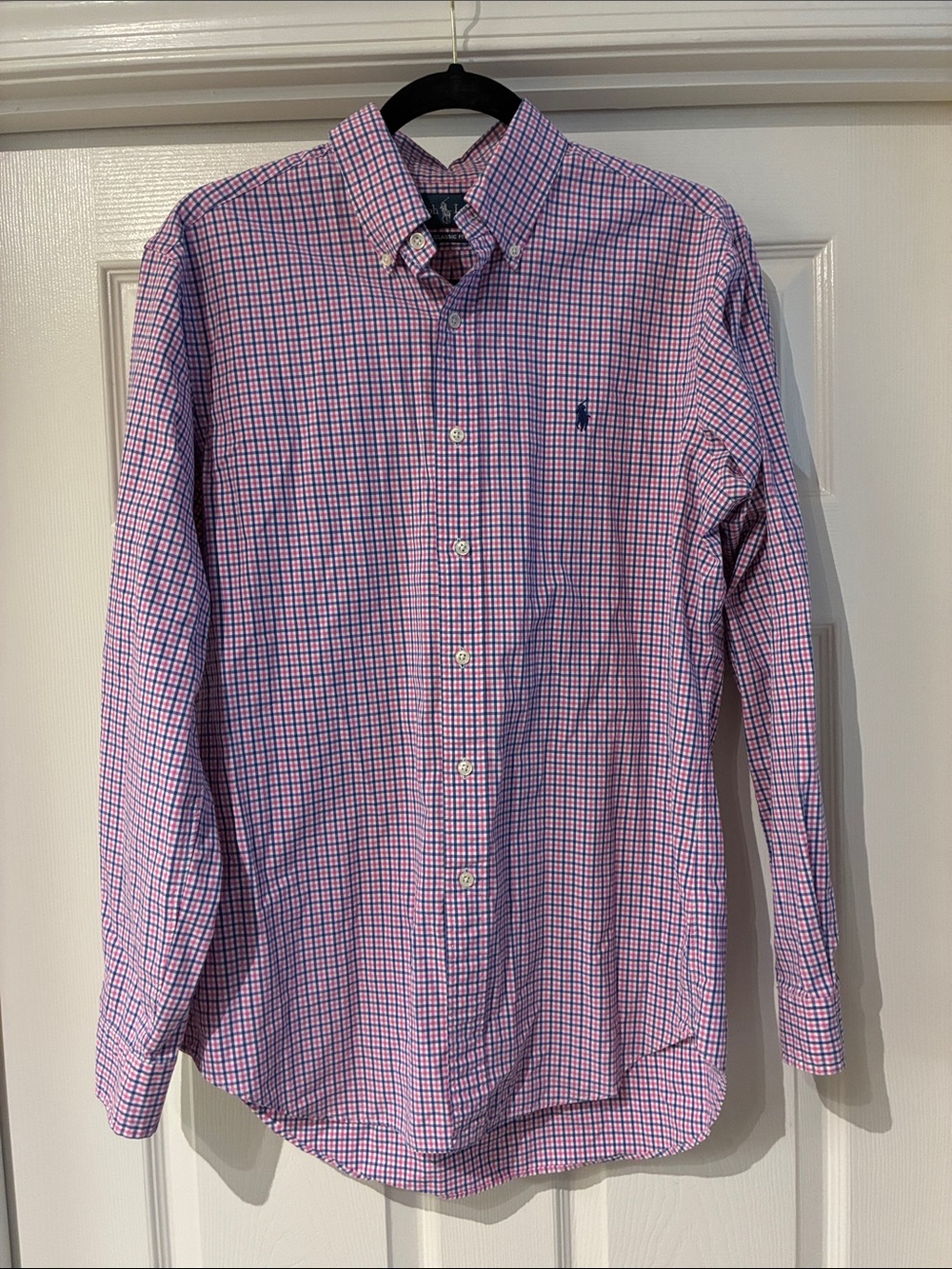 Polo by Ralph Lauren Pink and Blue Checked Button-Down Classic Fit Shirt